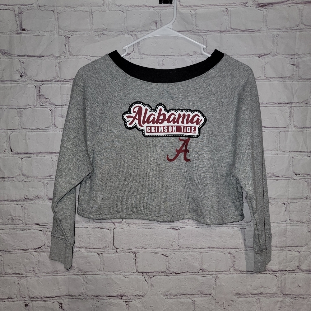 Alabama Crimson Tide Gray Cropped Sweatshirt